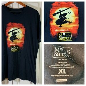 Vintage Miss Saigon T Shirt XL Black 1998 Musical Broadway Graphic Tee Playbill